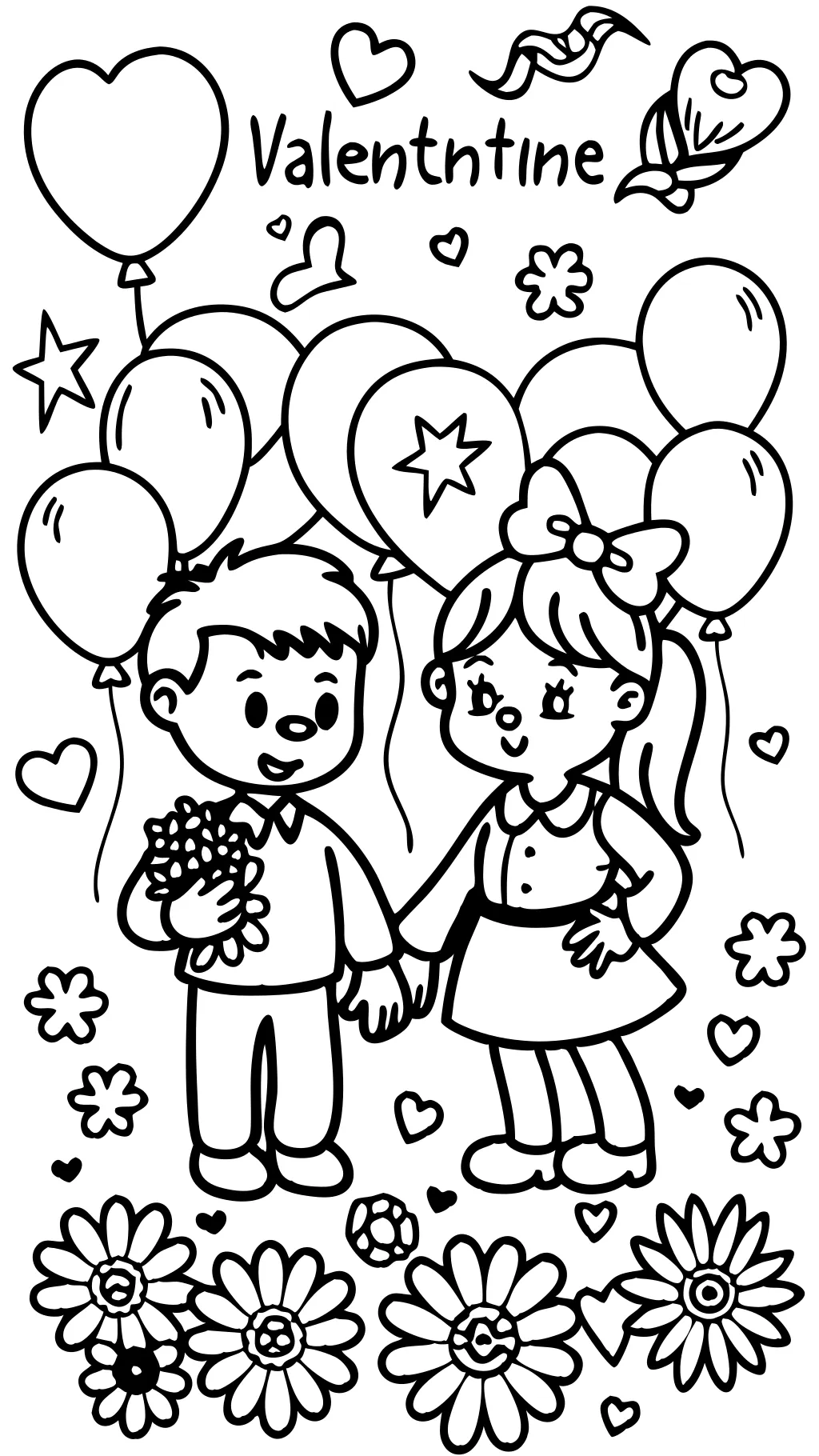 printable valentines coloring page